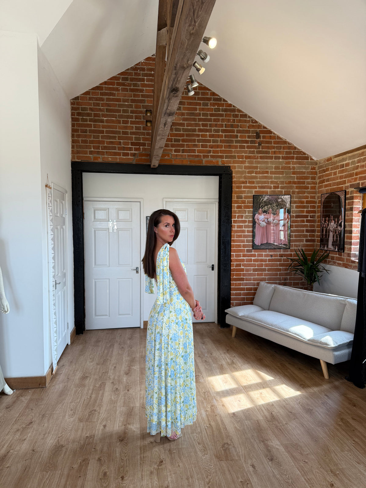 Mesh Calf Length Skirt with Dipped Back