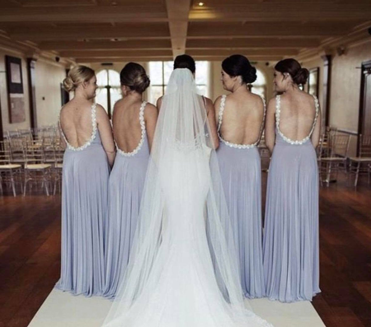 Backless Beaded All Around Bridesmaid Dress – Alice's Boutique