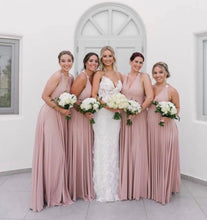 Load image into Gallery viewer, Plunge Cross Backless Beaded Bridesmaid Dress
