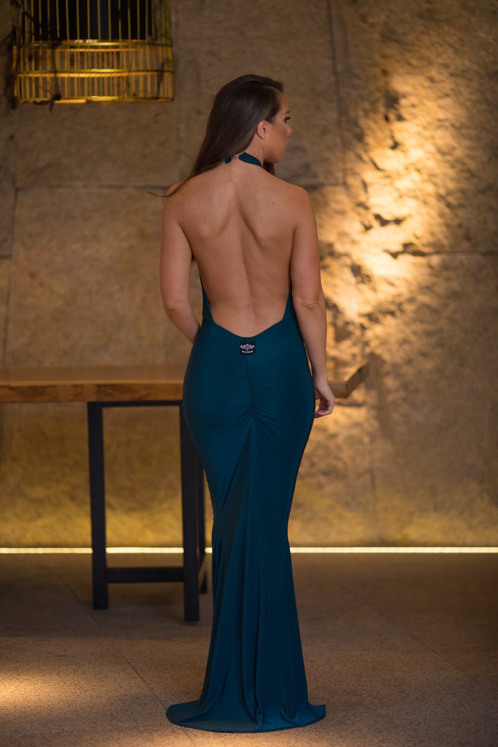 Highneck Halter Fishtail Dress