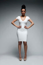 Load image into Gallery viewer, V-Neck Capsleeve Bodycon Dress