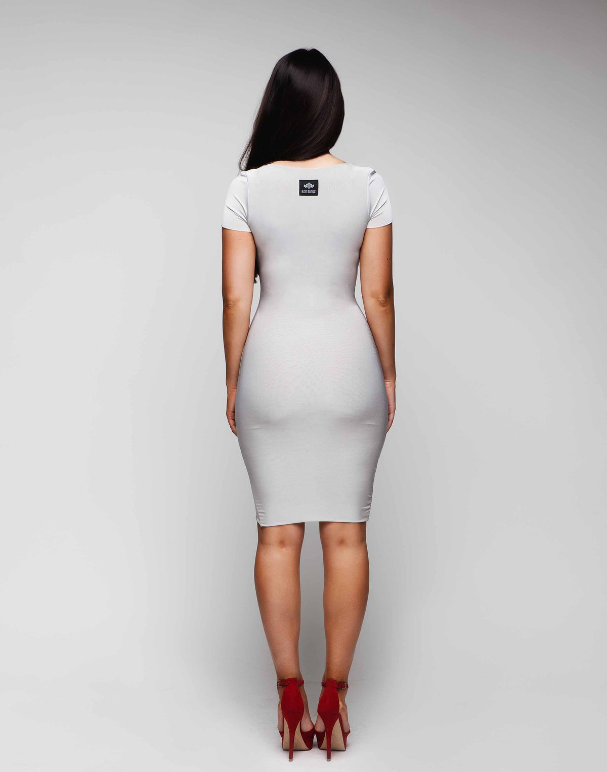 V Neck Capsleeve With Cutaway Bottom