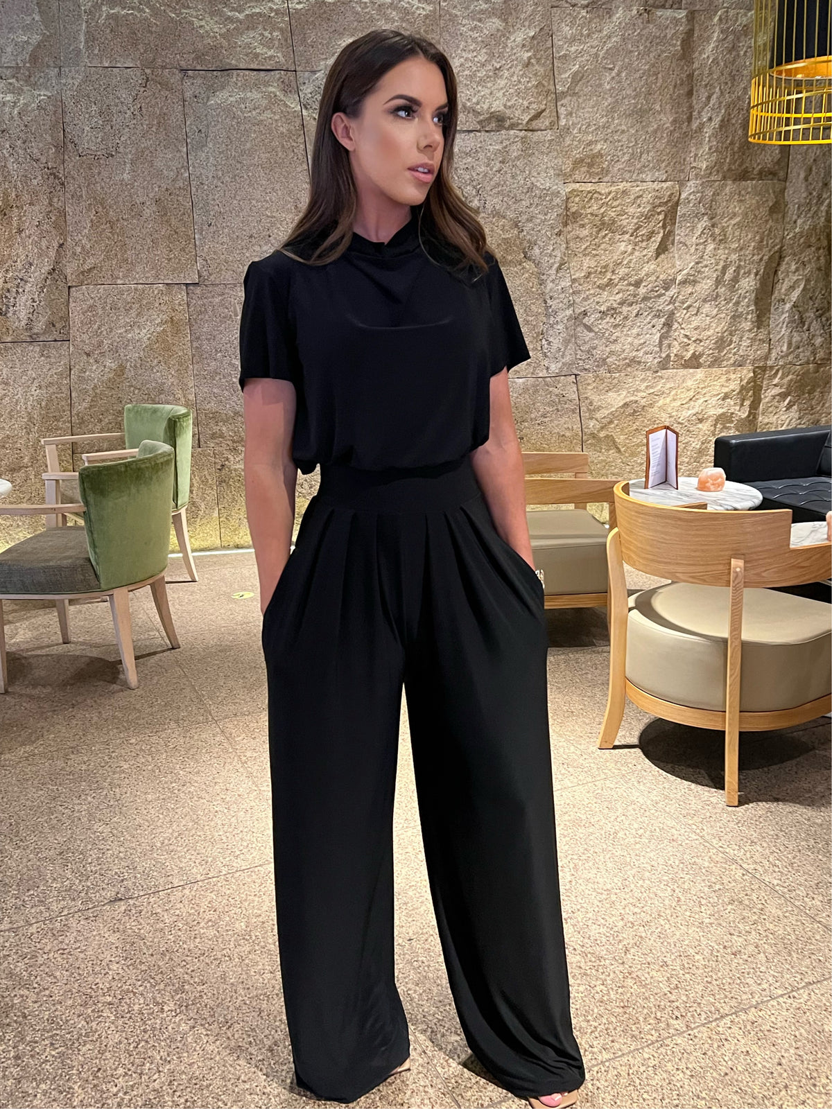 Short Sleeved Funnel neck Top