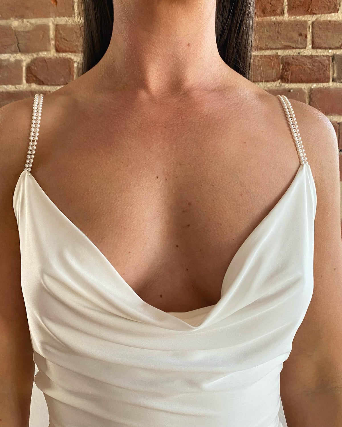 Beaded Strap Cowl Top