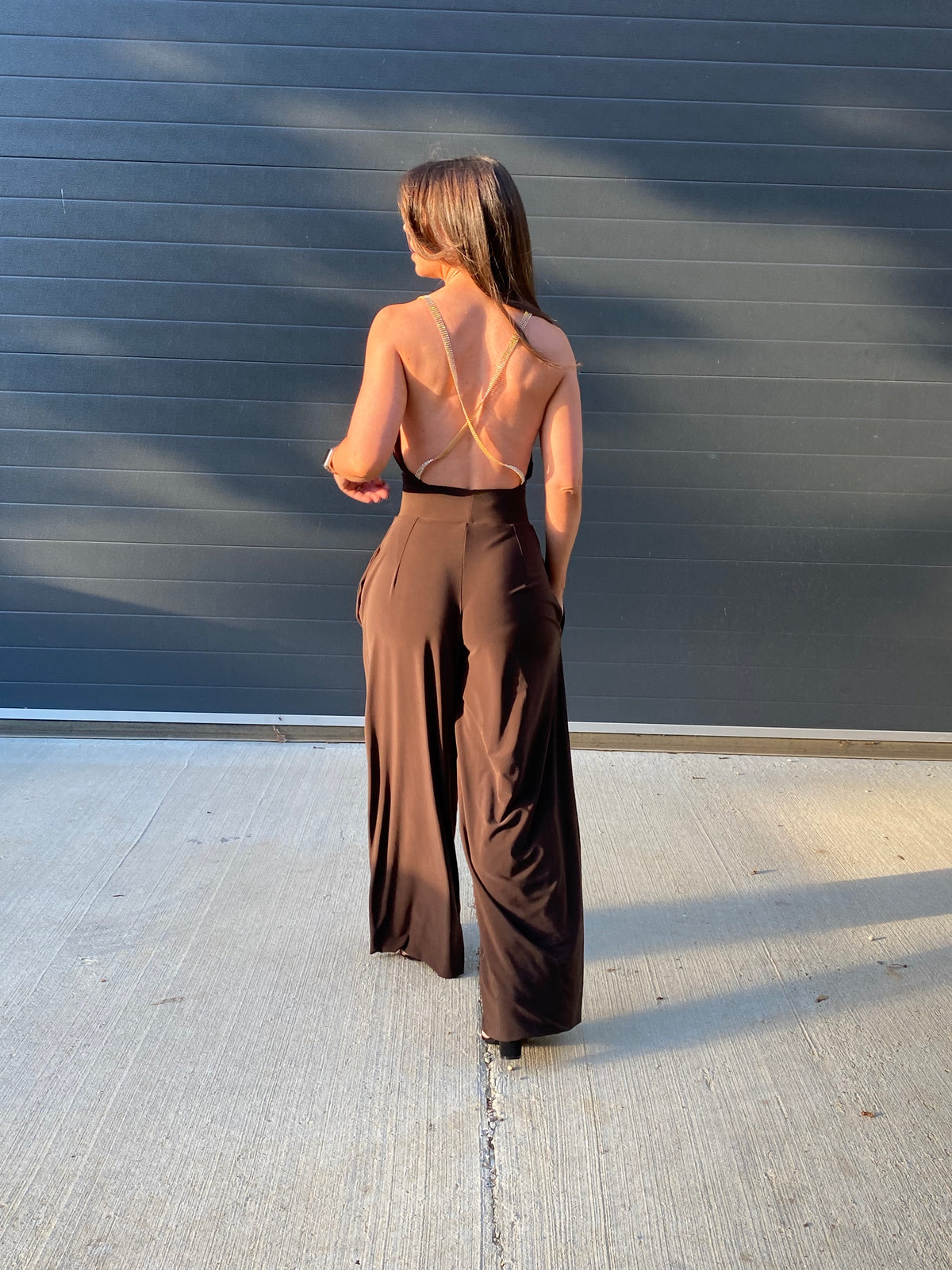 Cross Backless Beaded Cowl Body