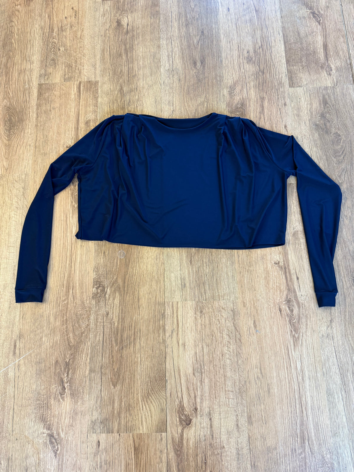 Long Sleeved Loose Crop Top with pleated shoulders