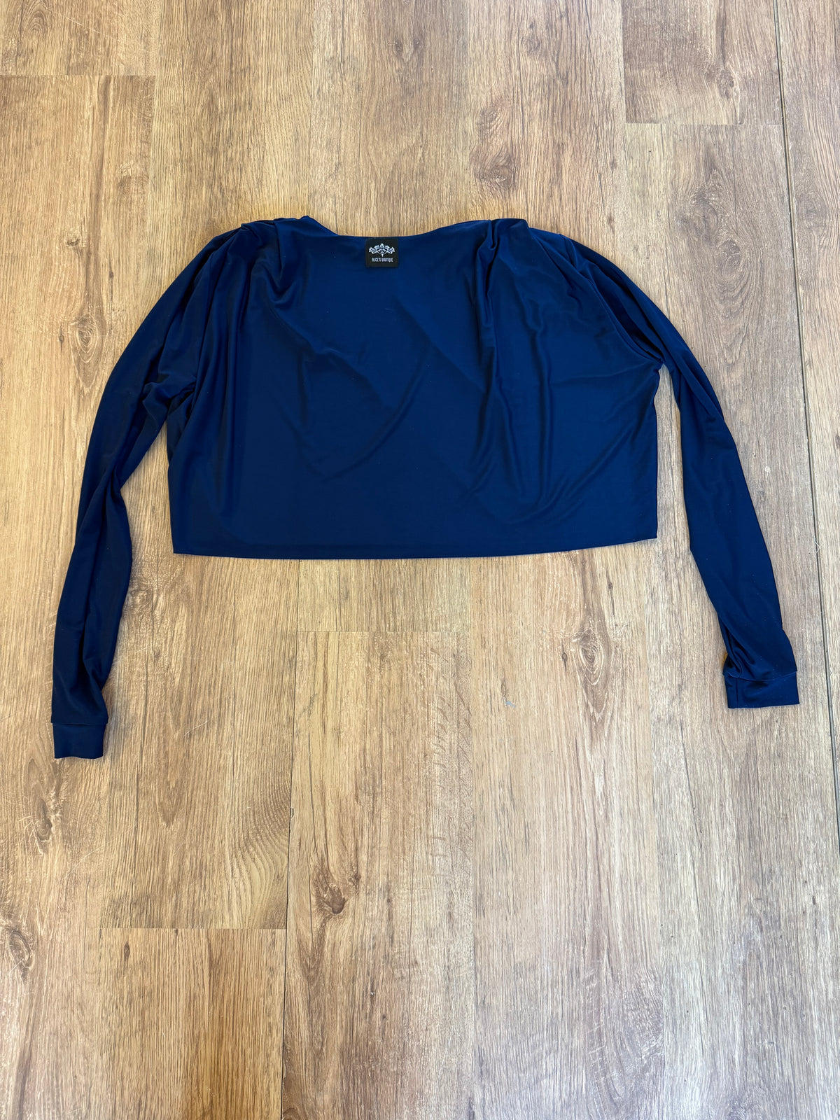 Long Sleeved Loose Crop Top with pleated shoulders