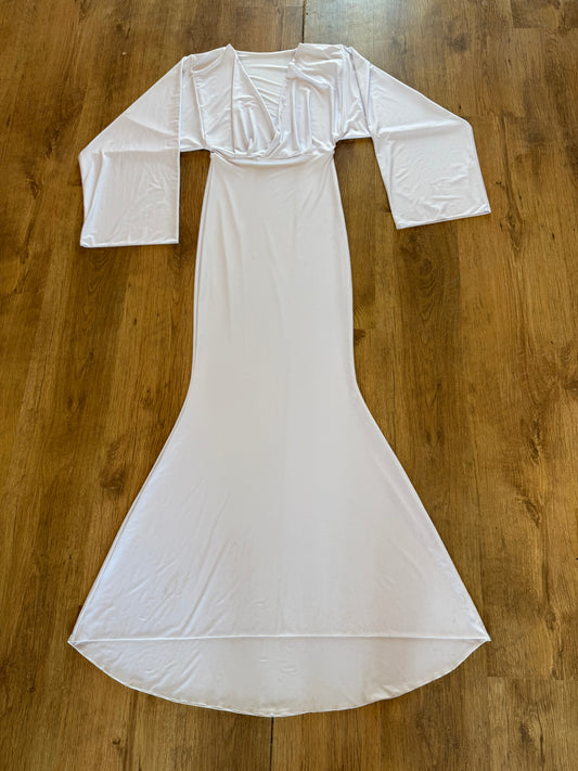 Vneck Loose Sleeve Fishtail Dress