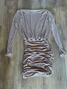 Long Sleeved Loose Dress with Ruching