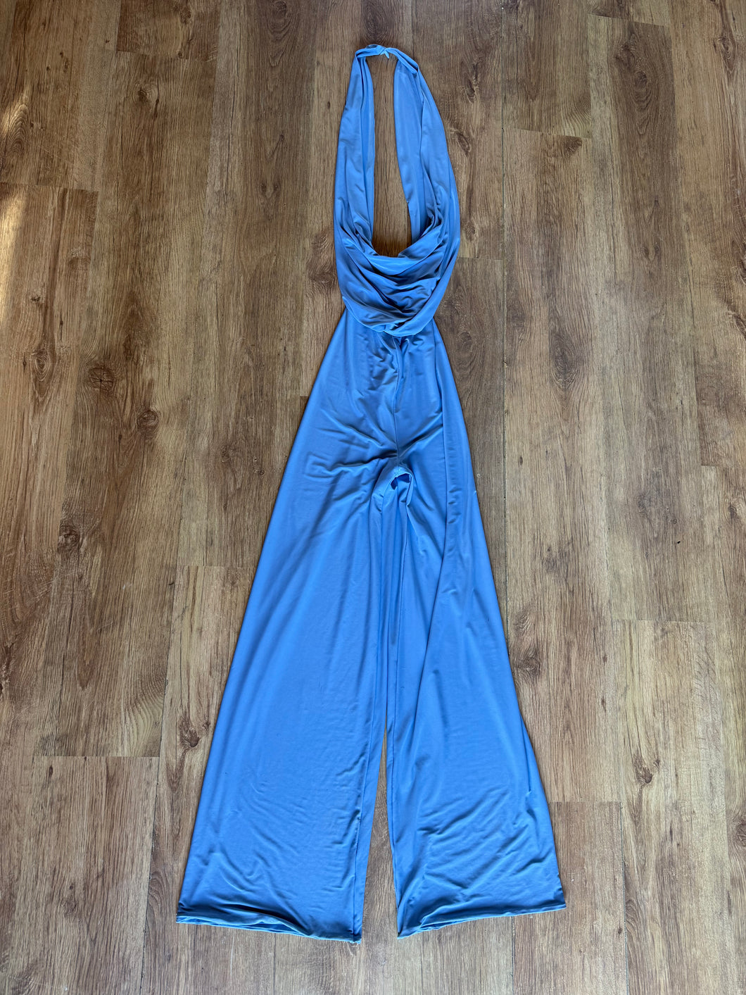 Backless Cowlsneck Straight Leg Jumpsuit