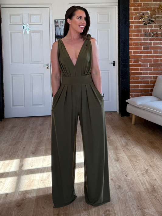 Ruched Vneck Body with High back & Shoulder Ties
