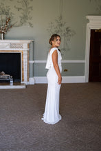 Load image into Gallery viewer, Highneck pleated A-line Dress with Low Cowl Back

