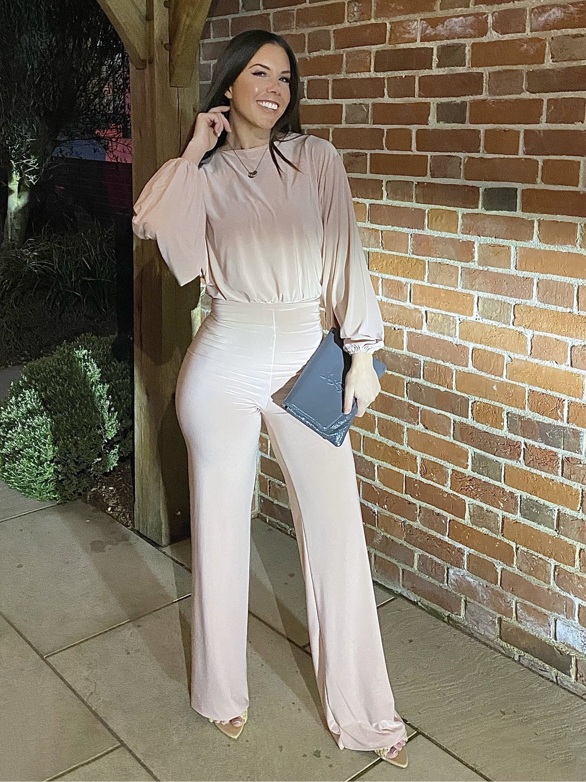 Highneck Loose Balloon Sleeve Bodysuit