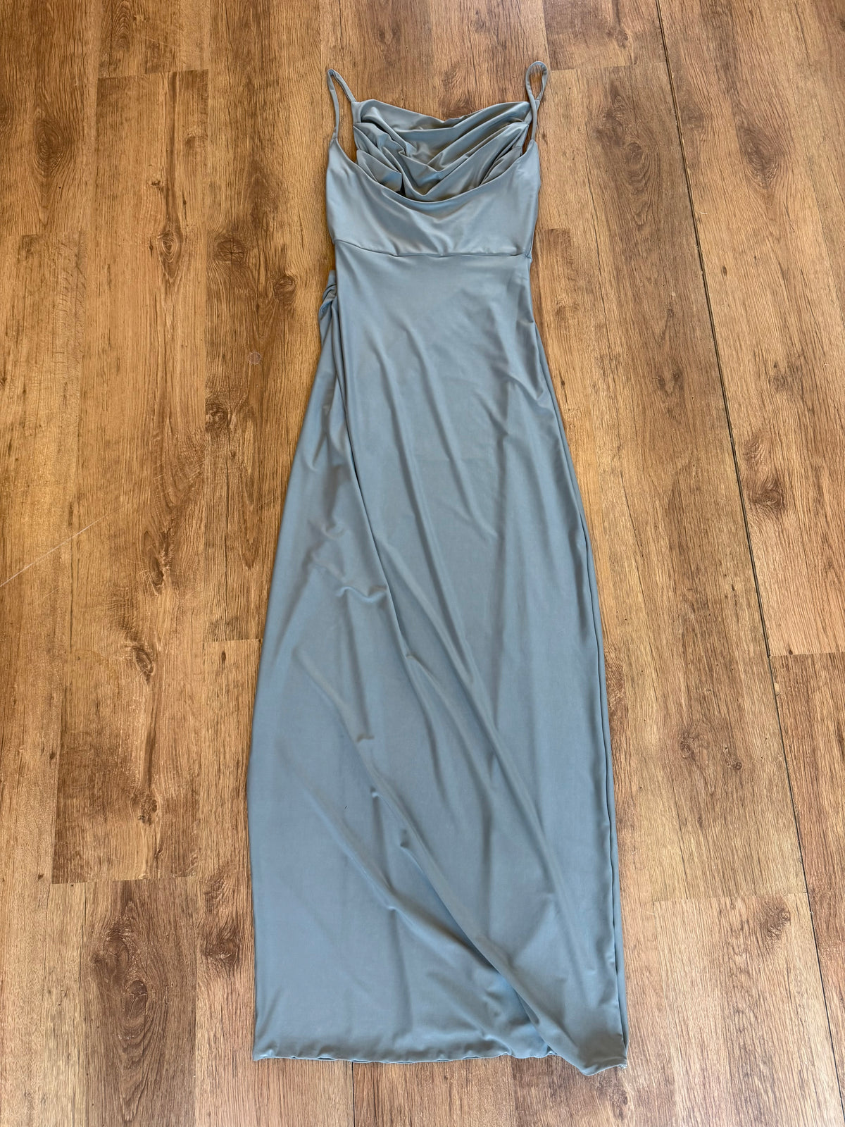 Pleated Cowl Wrap Dress