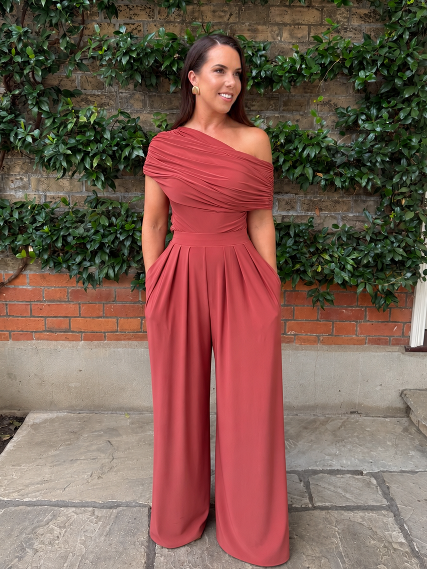 Ruched One Shoulder Multi Top