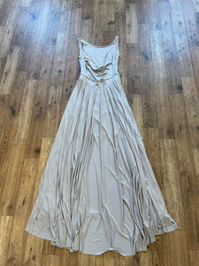 High neck with low cowl back floaty dress