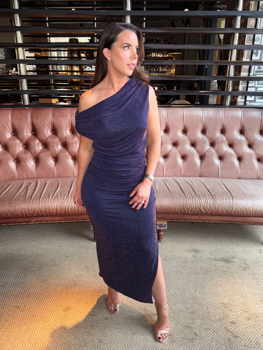 Ruched Off the Shoulder Dress with Tummy Ruching