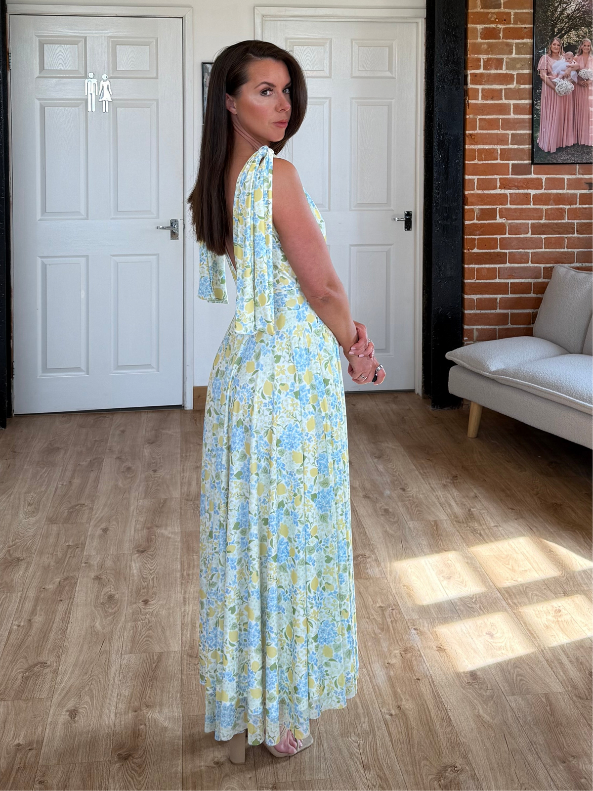 Mesh Ruched Vneck Body with Shoulder Ties