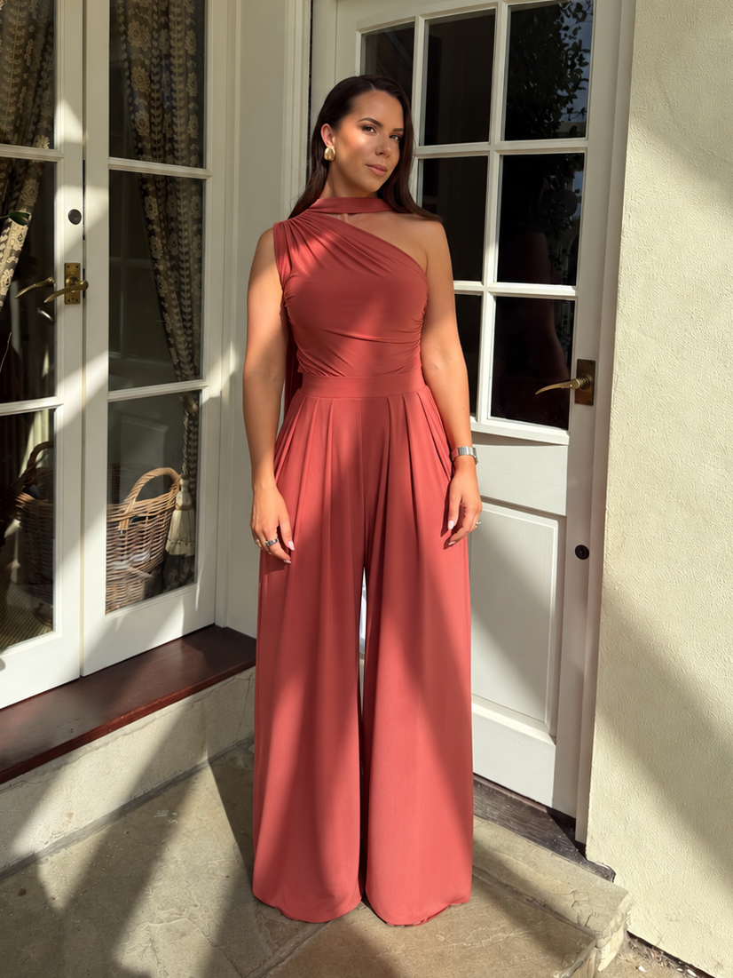Ruched One Shoulder Multi Top