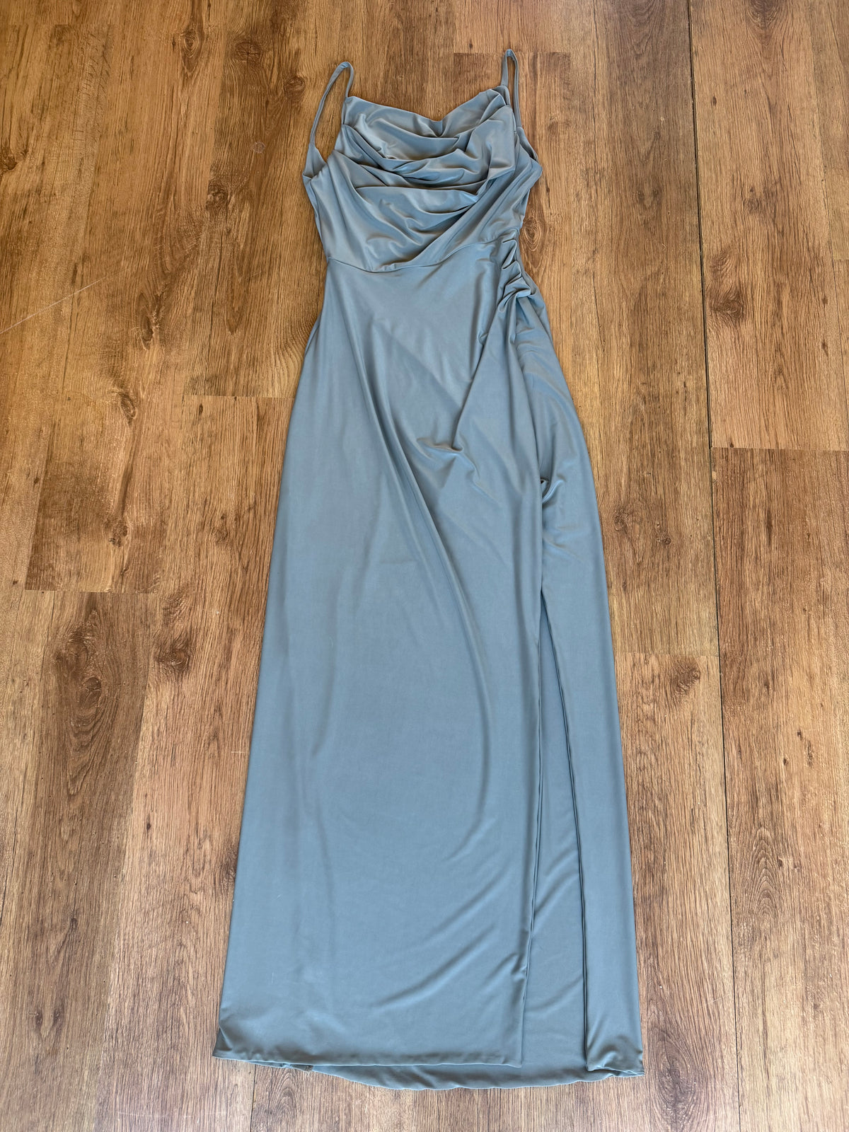 Pleated Cowl Wrap Dress