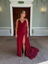Load image into Gallery viewer, Cross Over Backless Beaded Fanned Dress
