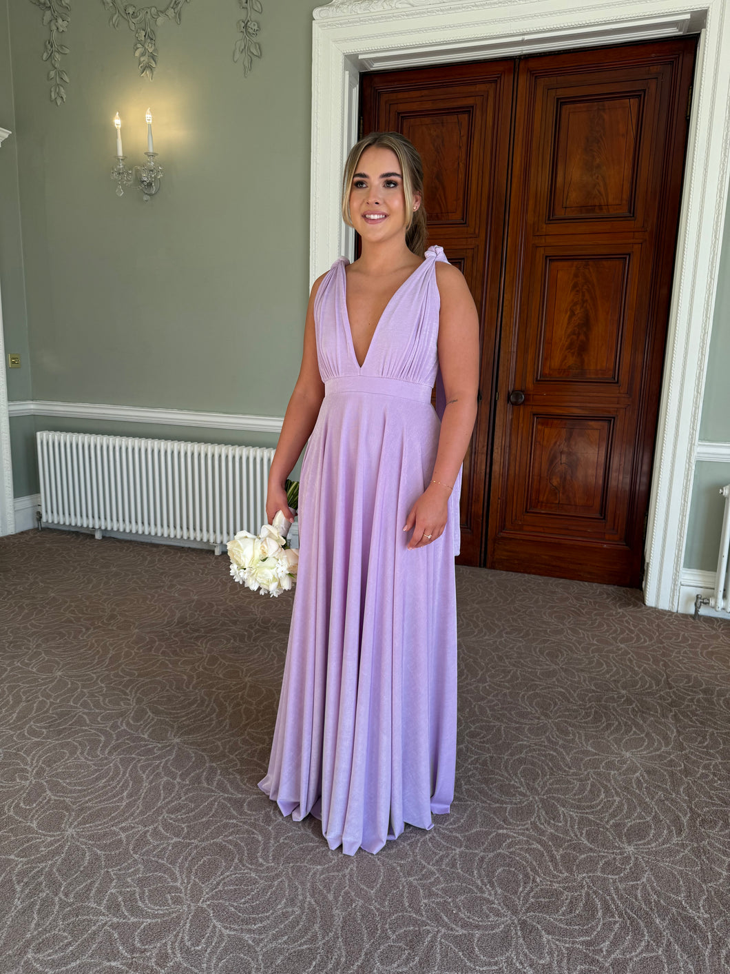 Vneck Bridesmaid Dress with long ties