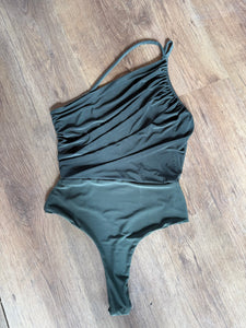 Ruched Backless One Shoulder Body