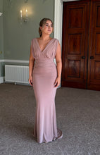 Load image into Gallery viewer, V-neck Ruched Tummy Fishtail Dress
