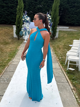 Load image into Gallery viewer, High Keyhole Dress with removable Scarf
