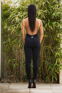 Backless Beaded Legging Jumpsuit