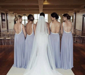 Backless Beaded All Around Bridesmaid Dress