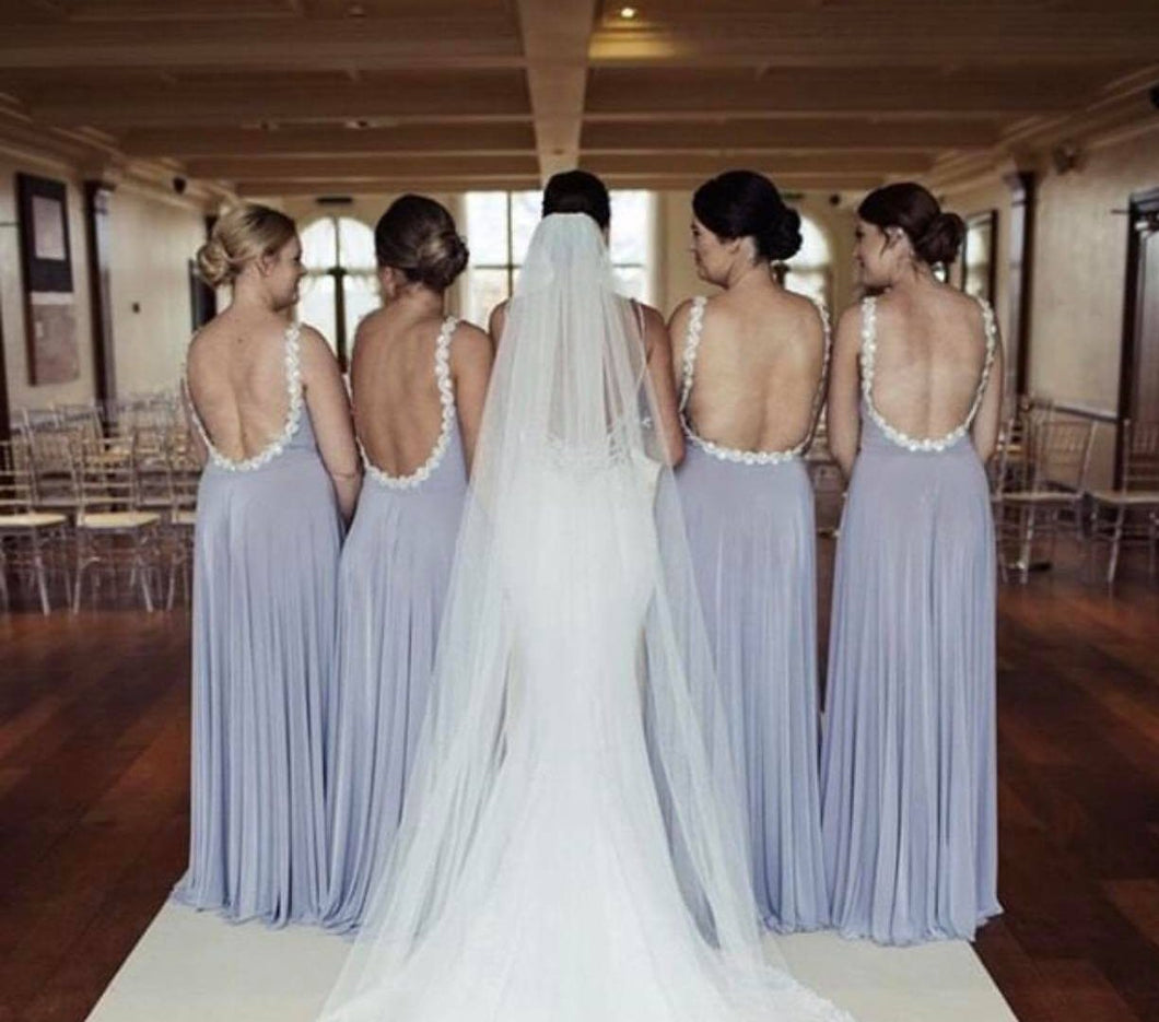 Backless Beaded All Around Bridesmaid Dress