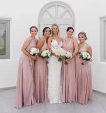 Load image into Gallery viewer, Plunge Cross Backless Beaded Bridesmaid Dress
