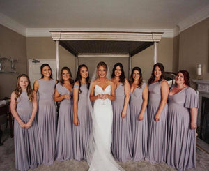 Variety of Necklines for group of Bridesmaids