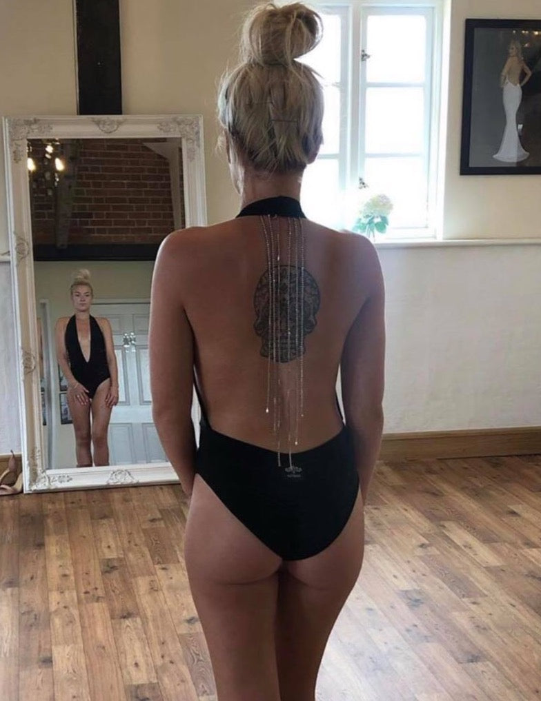 Halterneck Diamante Chain Body