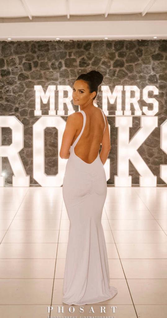 Plunge Narrow Strapped Fishtail Dress