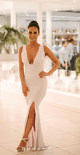 Load image into Gallery viewer, Plunge Narrow Strapped Fishtail Dress
