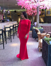 Load image into Gallery viewer, Long Sleeved Backless Fishtail Dress
