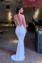 Load image into Gallery viewer, Highneck Backless Beaded All Around Fishtail Dress
