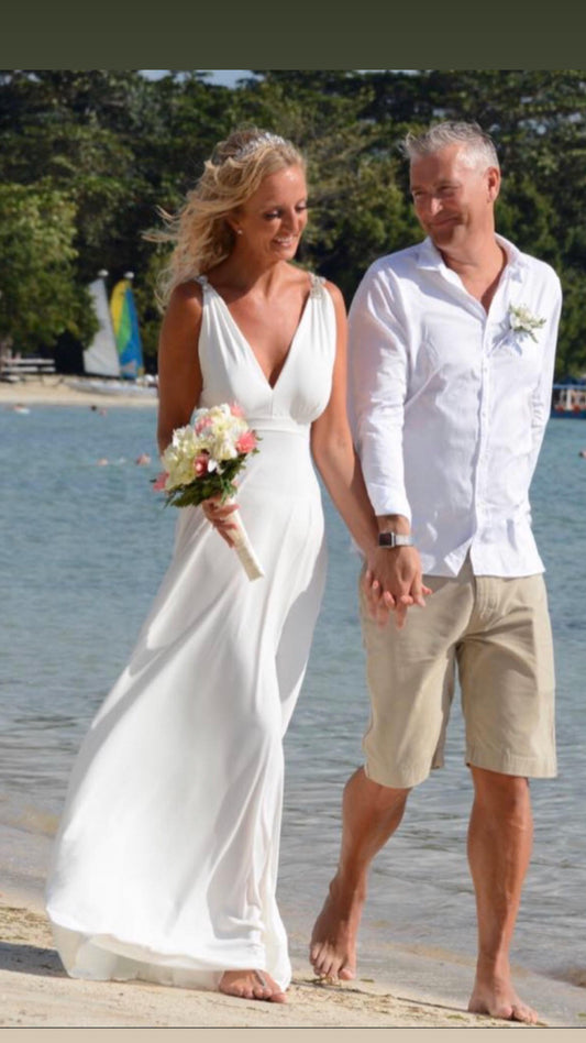 Beaded Shoulder Bridal Dress
