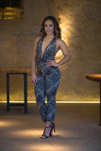 Plunge Plaited Legging Jumpsuit