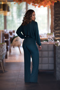 Long Sleeved Cowls Neck Jumpsuit