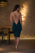 Load image into Gallery viewer, Plunge Cross Double Beaded Dress

