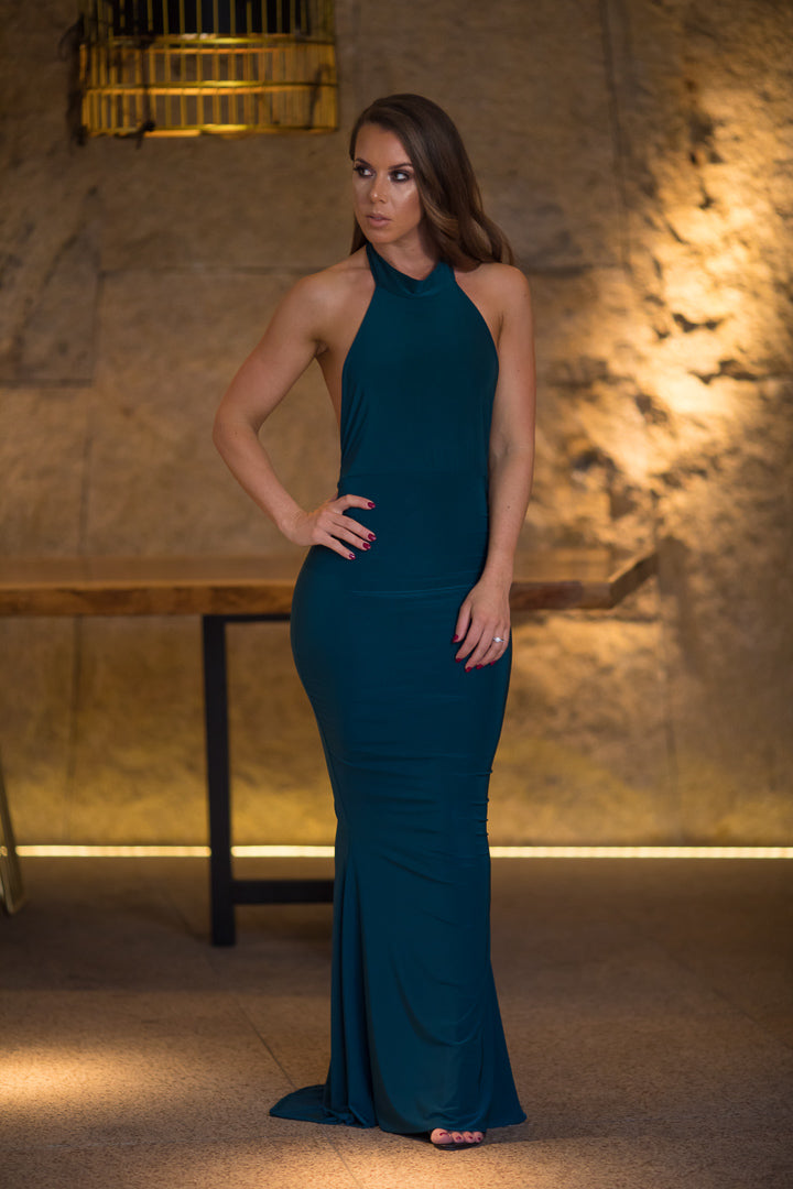 Highneck Halter Fishtail Dress