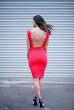 Load image into Gallery viewer, Highneck Draped Shoulder Dress
