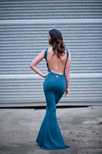 Load image into Gallery viewer, Highneck Backless Fishtail Dress
