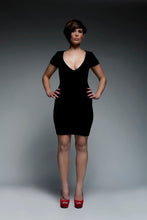 Load image into Gallery viewer, V-Neck Capsleeve Bodycon Dress
