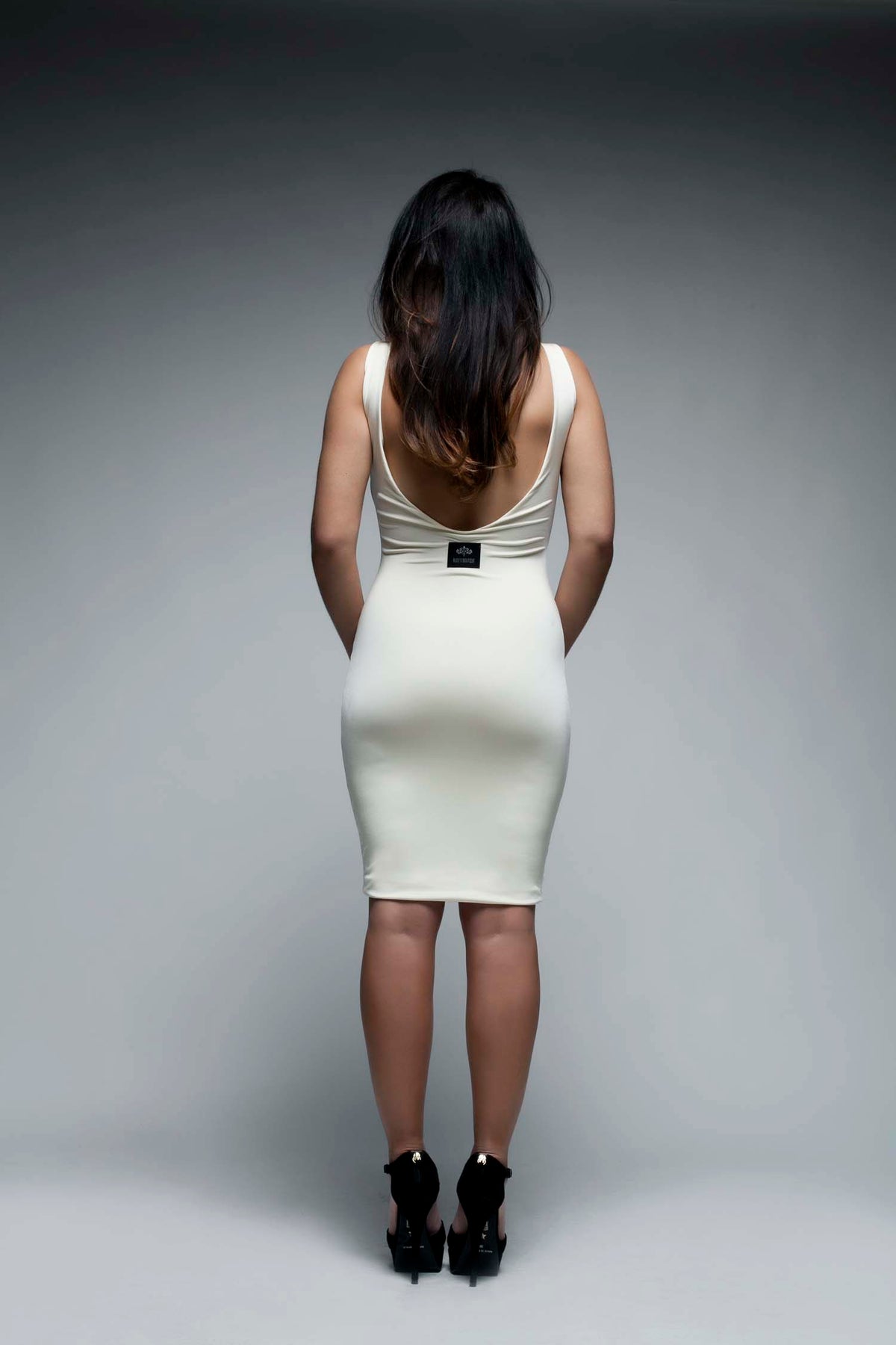 Narrow V Neck Bodycon Dress
