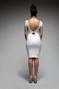 V-Neck Capsleeve Bodycon Dress