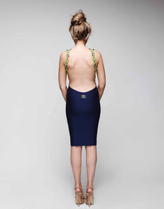 Backless Double Beaded Bodycon Dress